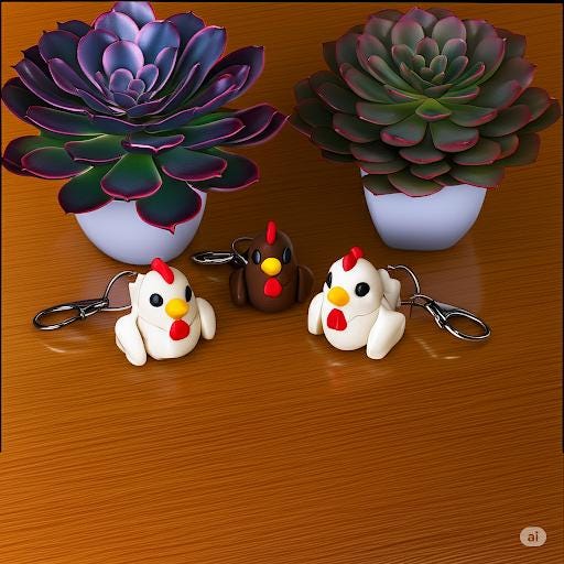 Adorable Chicken Keychain