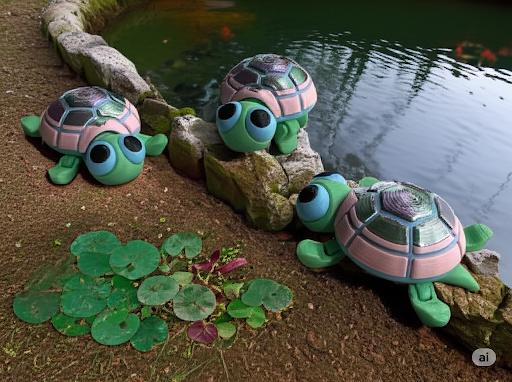 Cute Turtle Figurines - Unique 3D Printed Home & Garden Decor | Perfect Gift for Nature Lovers