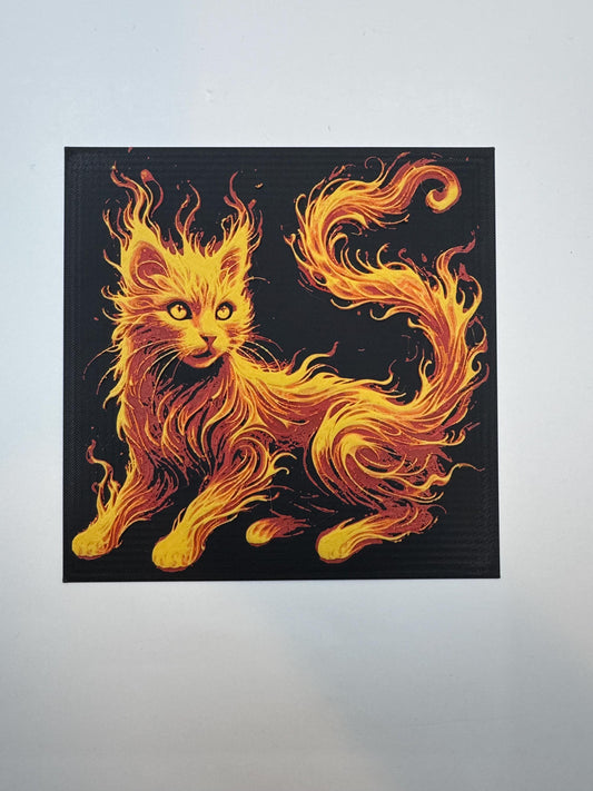 Fire Cat 3d Picture